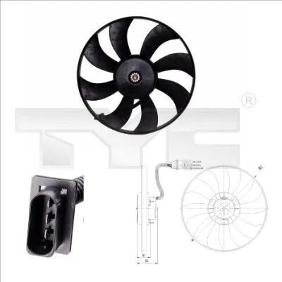 Ventilateur, refroidissement du moteur TYC 837-0021