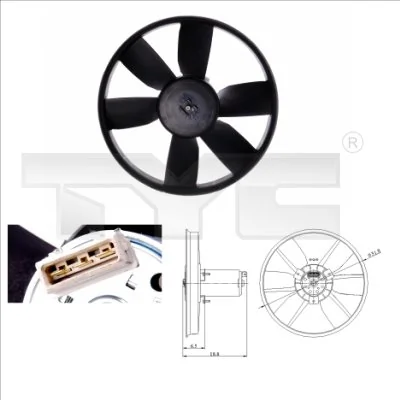 Ventilateur, refroidissement du moteur TYC 837-0014