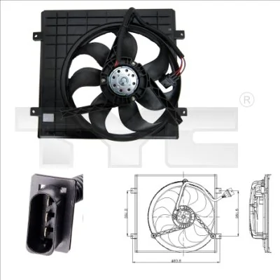 Ventilateur, refroidissement du moteur TYC 832-0002