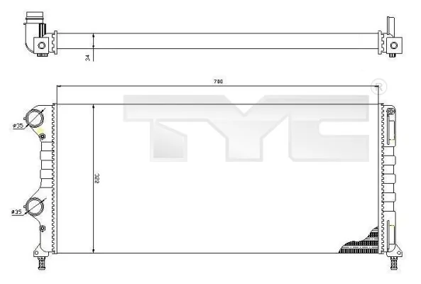 Radiateur, refroidissement du moteur TYC 709-0015-R