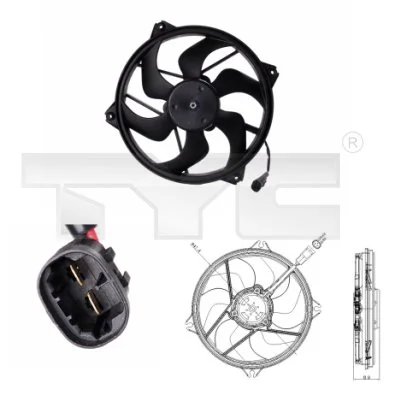 Ventilateur, refroidissement du moteur TYC 826-0006