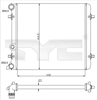 Radiateur, refroidissement du moteur TYC 737-0010