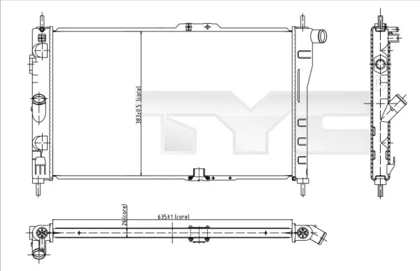 Radiateur, refroidissement du moteur TYC 706-0015