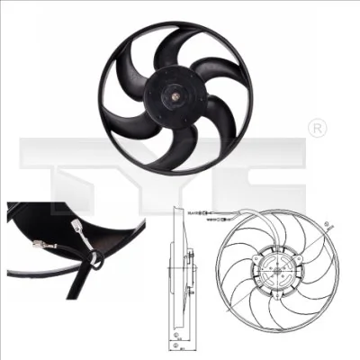 Ventilateur, refroidissement du moteur TYC 805-0004