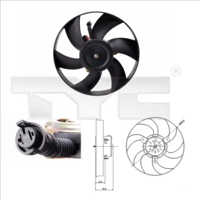 Ventilateur, refroidissement du moteur TYC 831-0004