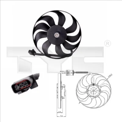 Ventilateur, refroidissement du moteur TYC 837-0006