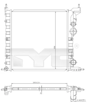Radiateur, refroidissement du moteur TYC 728-0030