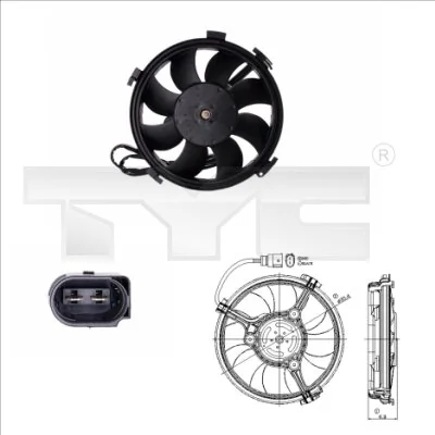 Ventilateur, refroidissement du moteur TYC 837-0016