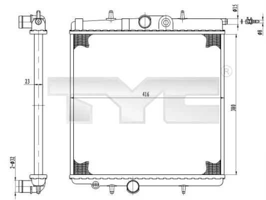 Radiateur, refroidissement du moteur TYC 726-0017-R