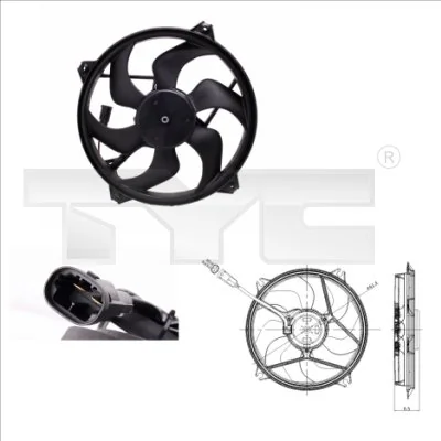 Ventilateur, refroidissement du moteur TYC 805-0007