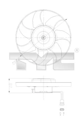 Ventilateur, refroidissement du moteur TYC 837-0025