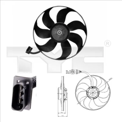 Ventilateur, refroidissement du moteur TYC 837-0004
