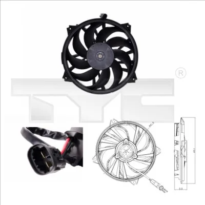 Ventilateur, refroidissement du moteur TYC 805-0006