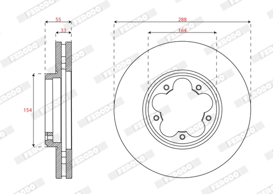 Disque de frein FERODO DDF3059C