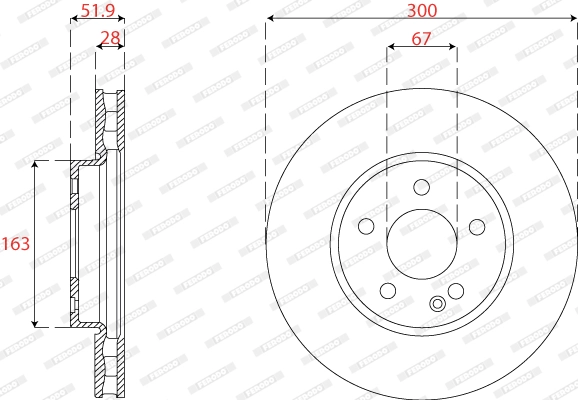 Disque de frein FERODO DDF2792C