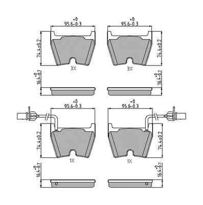 Kit de plaquettes de frein, frein à disque FERODO FDB4165