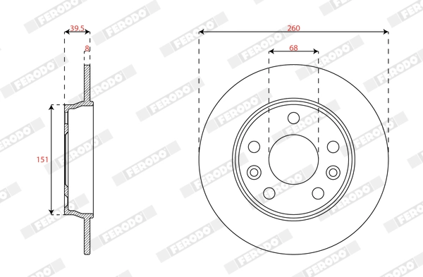 Disque de frein FERODO DDF3046C