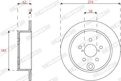 Disque de frein FERODO DDF2560C