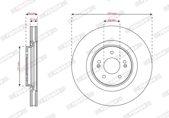 Disque de frein FERODO DDF3171C-1