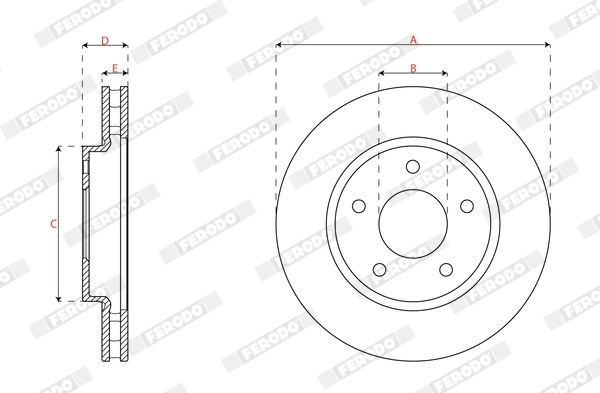 Disque de frein FERODO DDF1803C