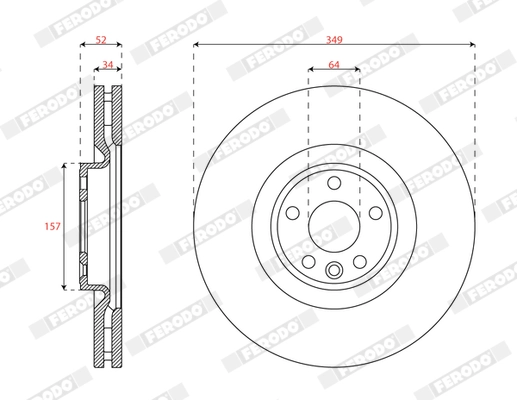 Disque de frein FERODO DDF3051C-1