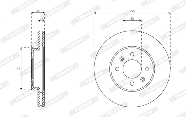 Disque de frein FERODO DDF2982C
