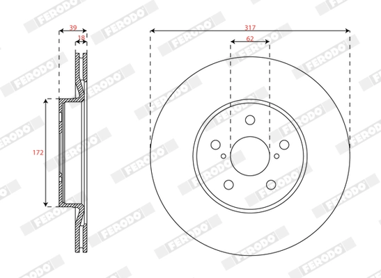 Disque de frein FERODO DDF3100C
