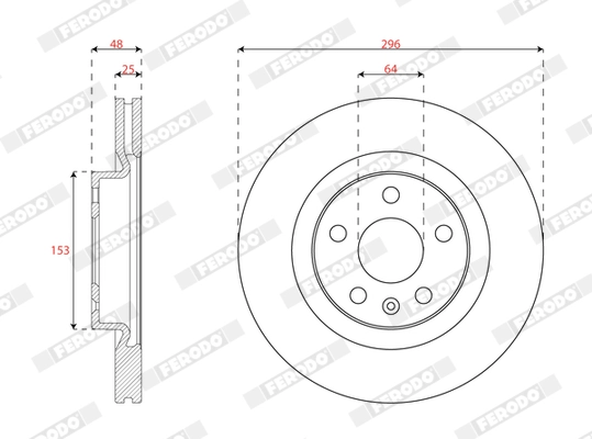 Disque de frein FERODO DDF3036C