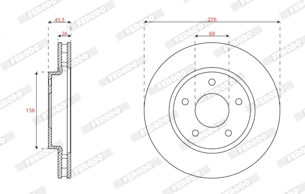 Disque de frein FERODO DDF1803C