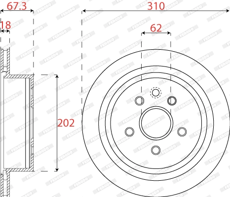 Disque de frein FERODO DDF1878C