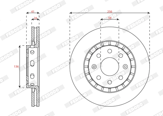Disque de frein FERODO DDF3054C