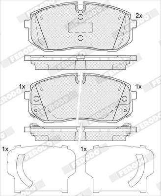 Kit de plaquettes de frein, frein à disque FERODO FDB5508