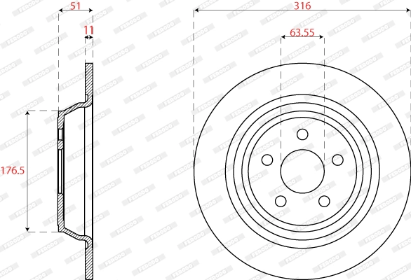Disque de frein FERODO DDF2821C