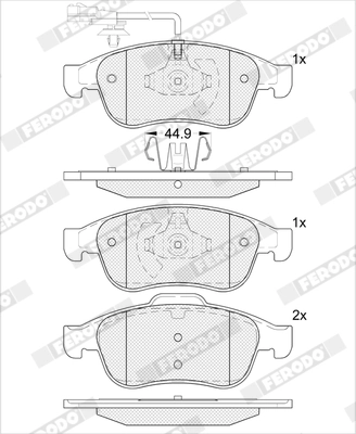 Kit de plaquettes de frein, frein à disque FERODO FDB5541