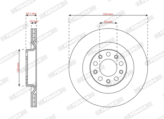 Disque de frein FERODO DDF3038C