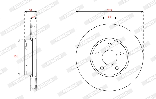 Disque de frein FERODO DDF3020C