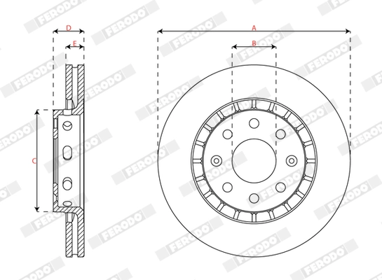 Disque de frein FERODO DDF3054C