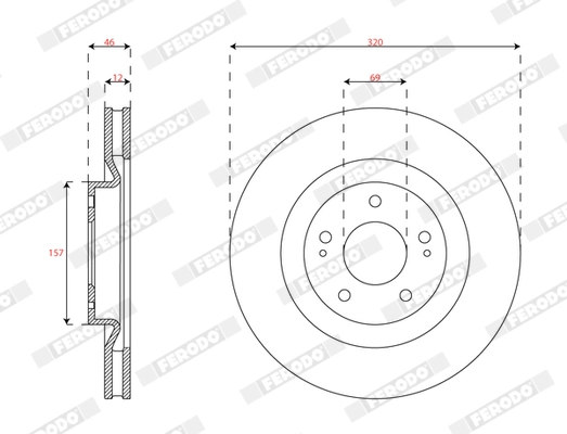 Disque de frein FERODO DDF2805C