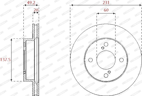 Disque de frein FERODO DDF2689C