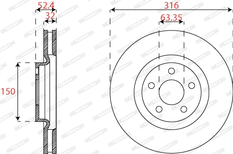 Disque de frein FERODO DDF2790C-1