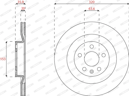 Disque de frein FERODO DDF2732C