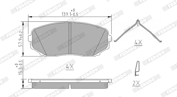 Kit de plaquettes de frein, frein à disque FERODO FDB5285
