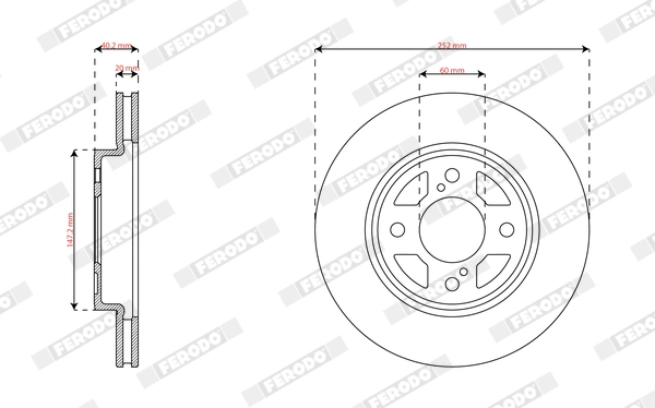 Disque de frein FERODO DDF2921C