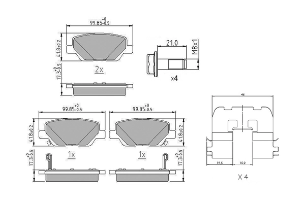 Kit de plaquettes de frein, frein à disque FERODO FDB5212