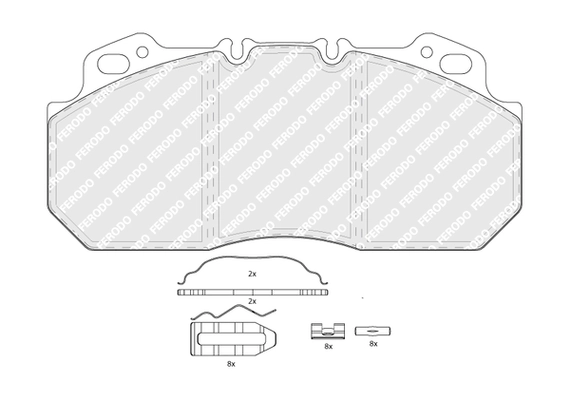 Kit de plaquettes de frein, frein à disque FERODO FCV1047B