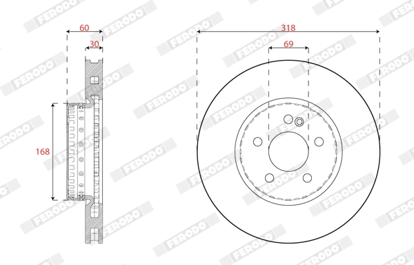 Disque de frein FERODO DDF2834VC-1