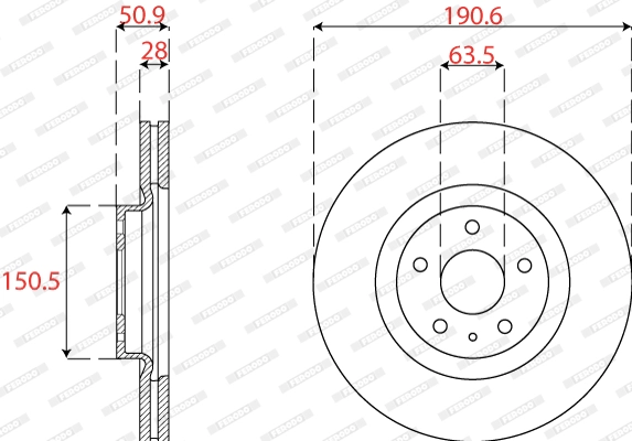 Disque de frein FERODO DDF2789C