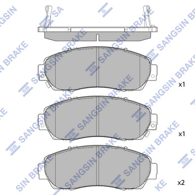 SANGSIN SP2115 — Колодка гальм. диск. HONDA CR-V 2.0I-VTEC 16V 4WD, 2.2I-CTDI 16V 4WD 07 - передн. (вир-во SANGSIN)