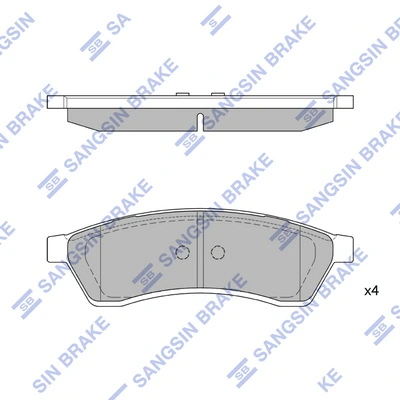 SANGSIN SP1119-R — Колодка гальм. диск. CHEVROLET EPICA 2.0 06- задн. (вир-во SANGSIN)