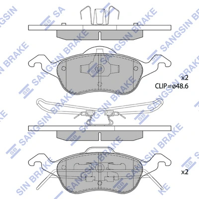 SANGSIN SP1259 — Колодка гальм. диск. FORD FOCUS передн. (вир-во SANGSIN)